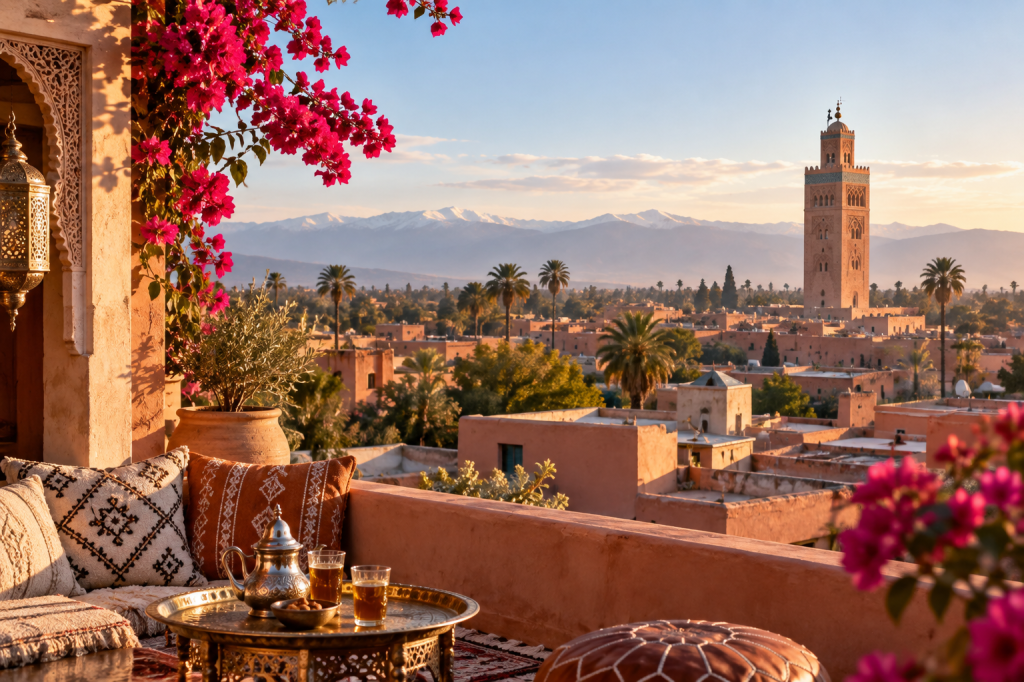 Morocco rooftop tea